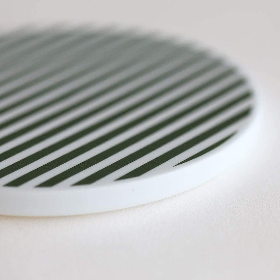 1616/ Arita porcelain coaster green stripes, designed by Scholten & Baijings