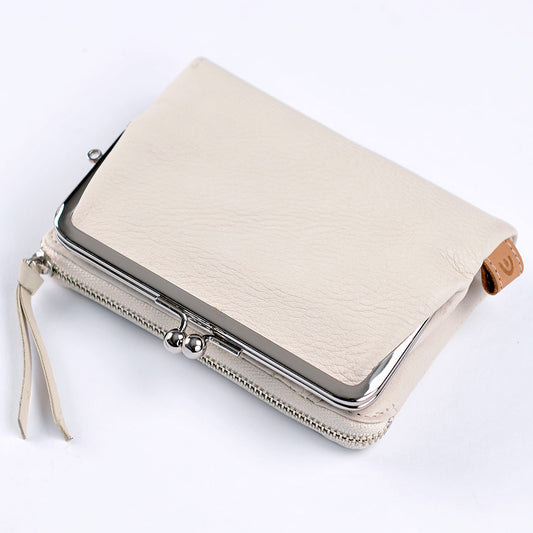 Baggy Port Aki Tri Fold Purse White