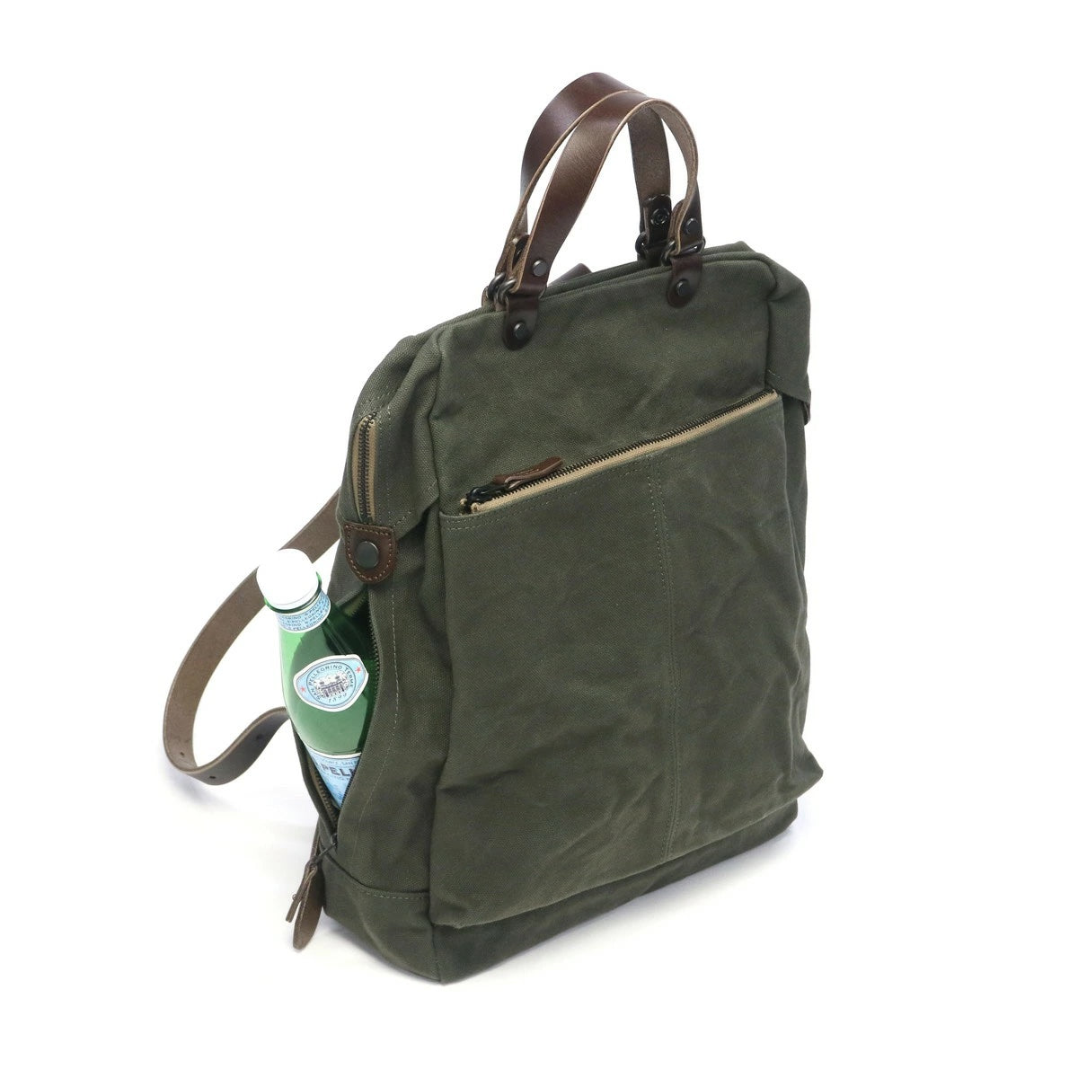 Baggy Port KBS 441 Backpack Khaki Dark (brown leather)