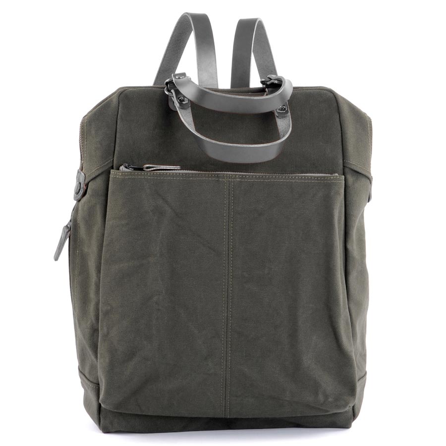 Baggy Port KBS 441 Backpack Khaki Dark (black leather)