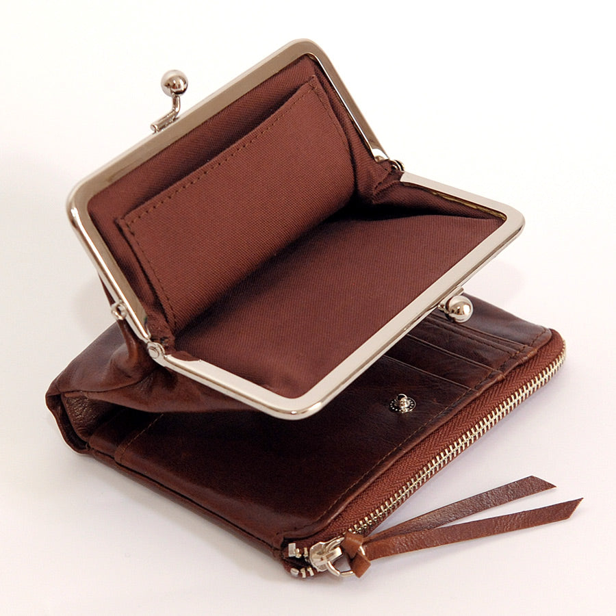 Baggy Port Mul Tri Fold Purse Brown