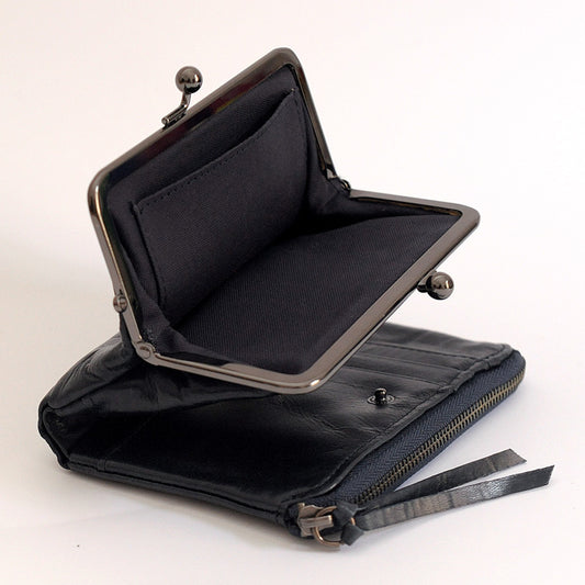 Baggy Port Mul Tri Fold Purse Navy