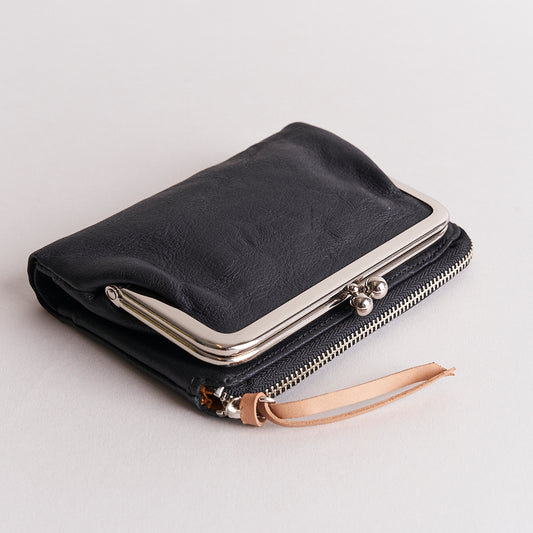Baggy Port Aki Tri Fold Purse Black