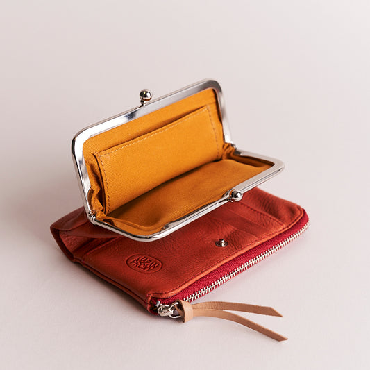 Baggy Port Aki Tri Fold Purse Red