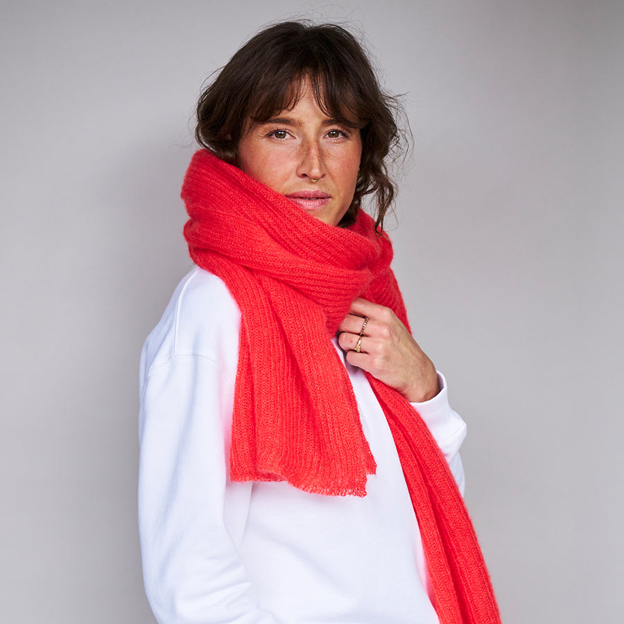 mmies Mohair Scarf Pink-Orange