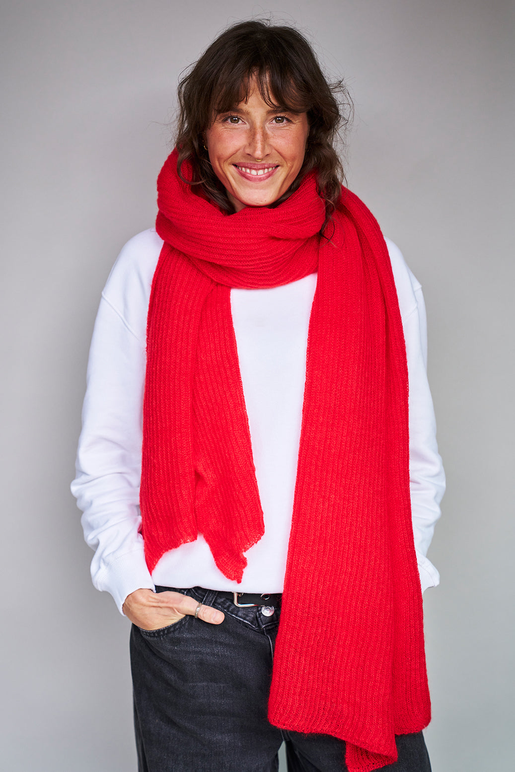 mmies Mohair Scarf Red