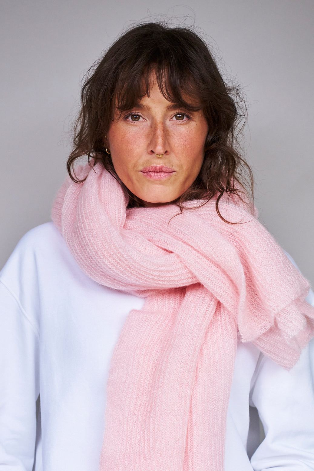 mmies Mohair Scarf Rose