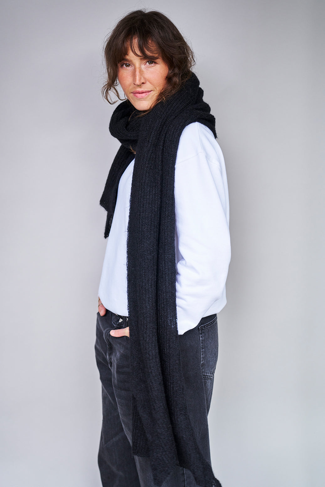 mmies Mohair Scarf Black