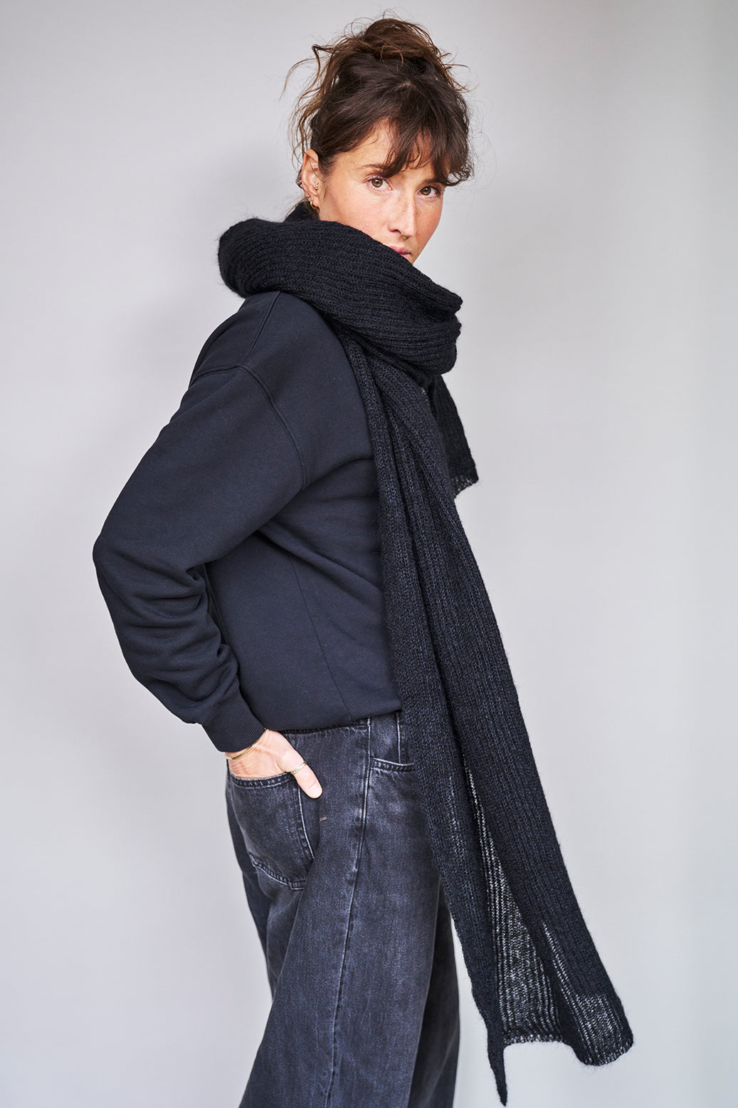 mmies Mohair Scarf Black