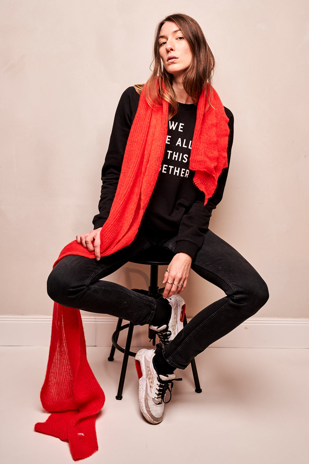 mmies Mohair Scarf Pink-Orange