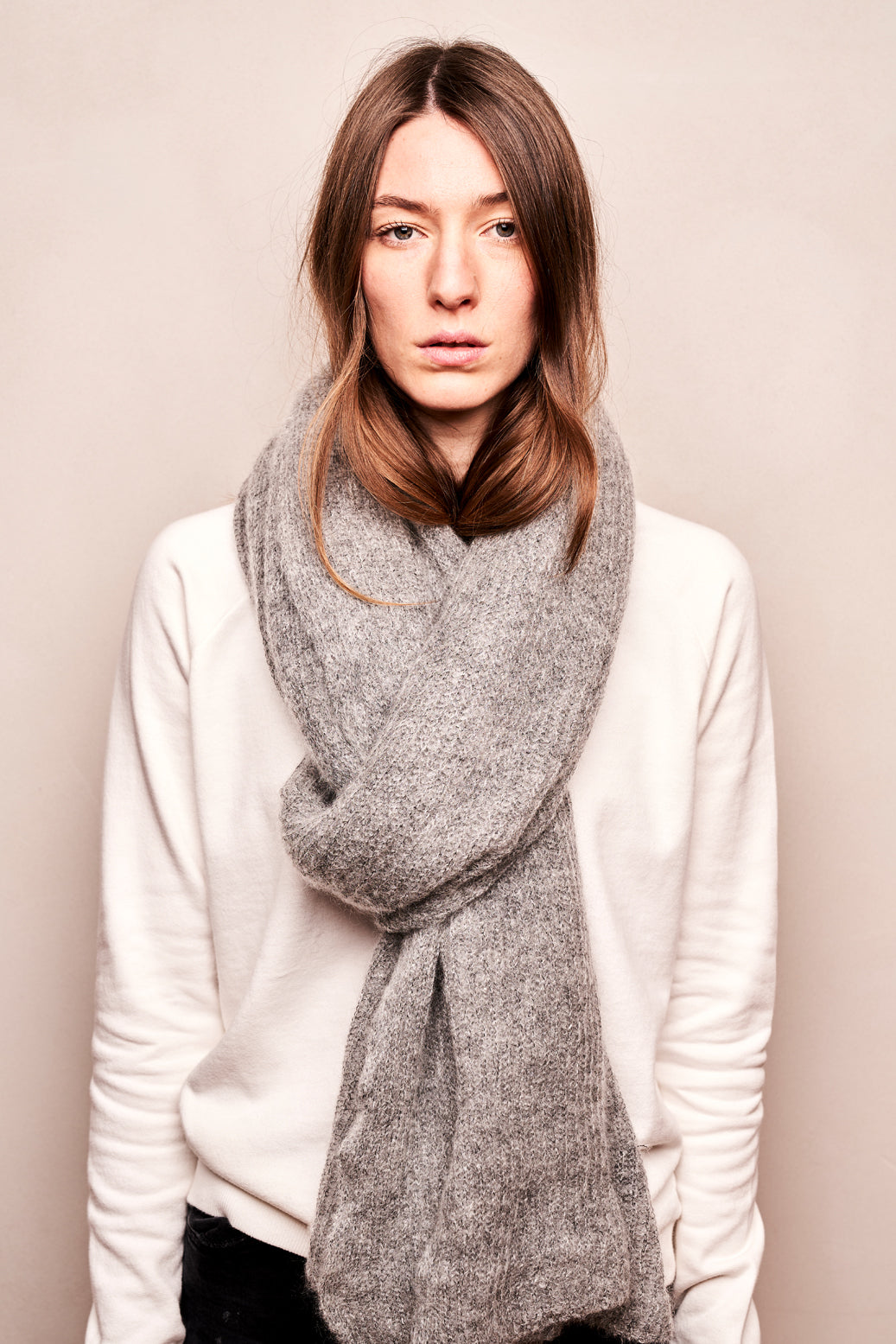 mmies Mohair Scarf Salt & Pepper