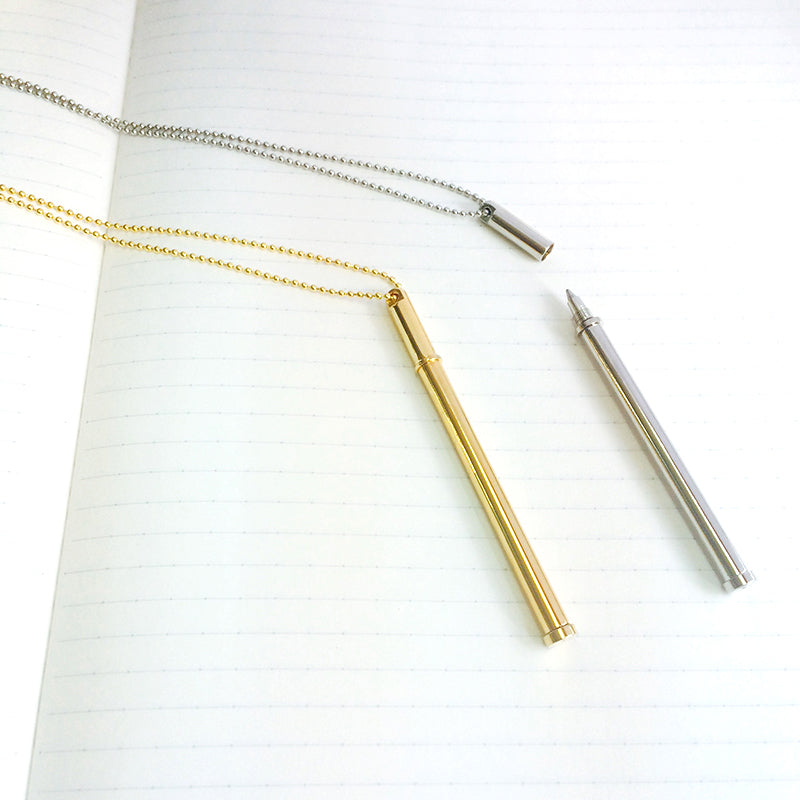 Tsubota Pearl Neck Pen Silver