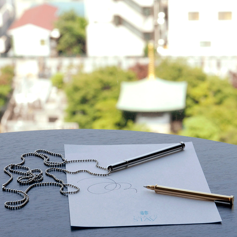 Tsubota Pearl Neck Pen Silver