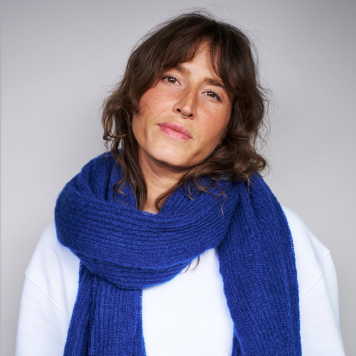 mmies Mohair Scarf Deep Ocean