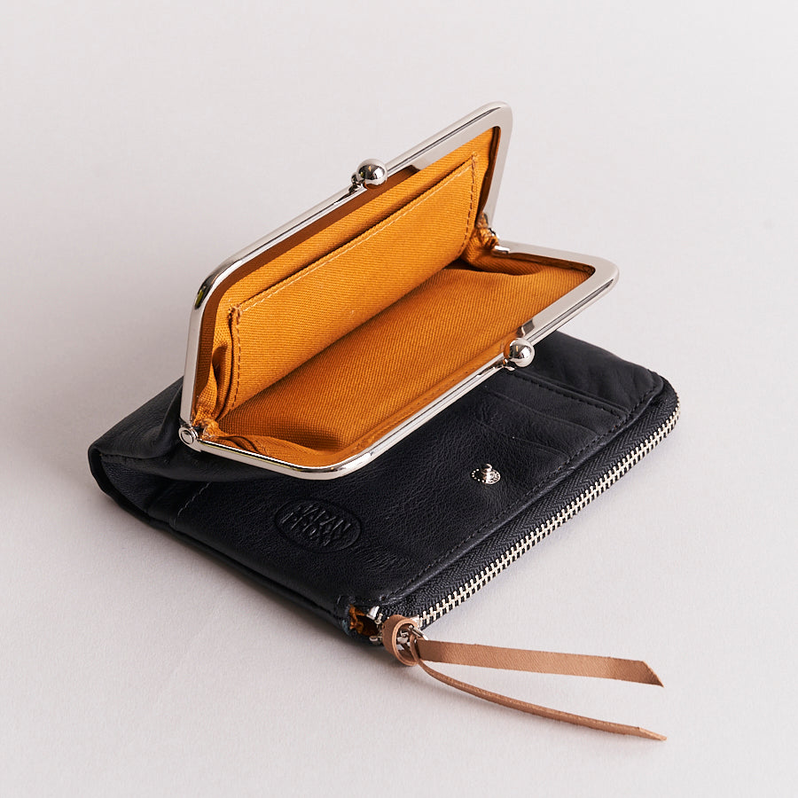 Baggy Port Aki Tri Fold Purse Black