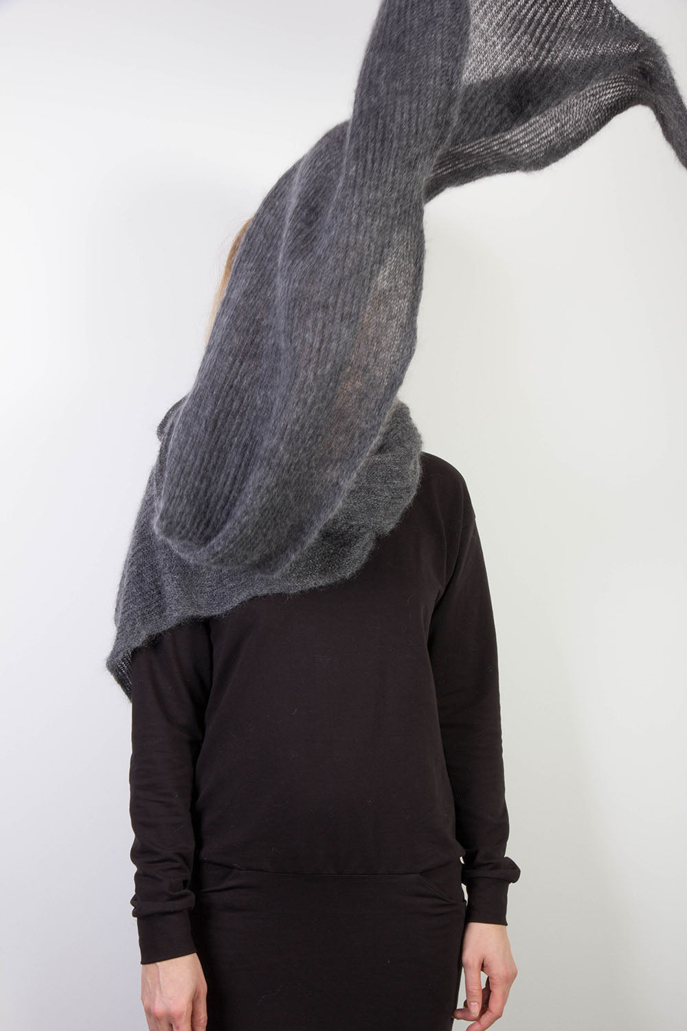 mmies Mohair Scarf Dark Grey