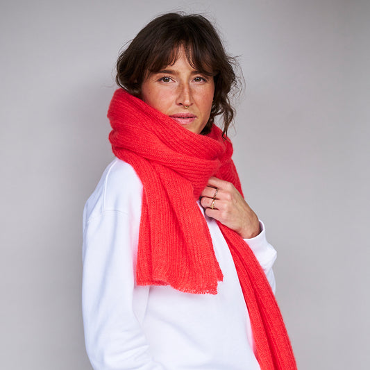 mmies Mohair Scarf Pink-Orange