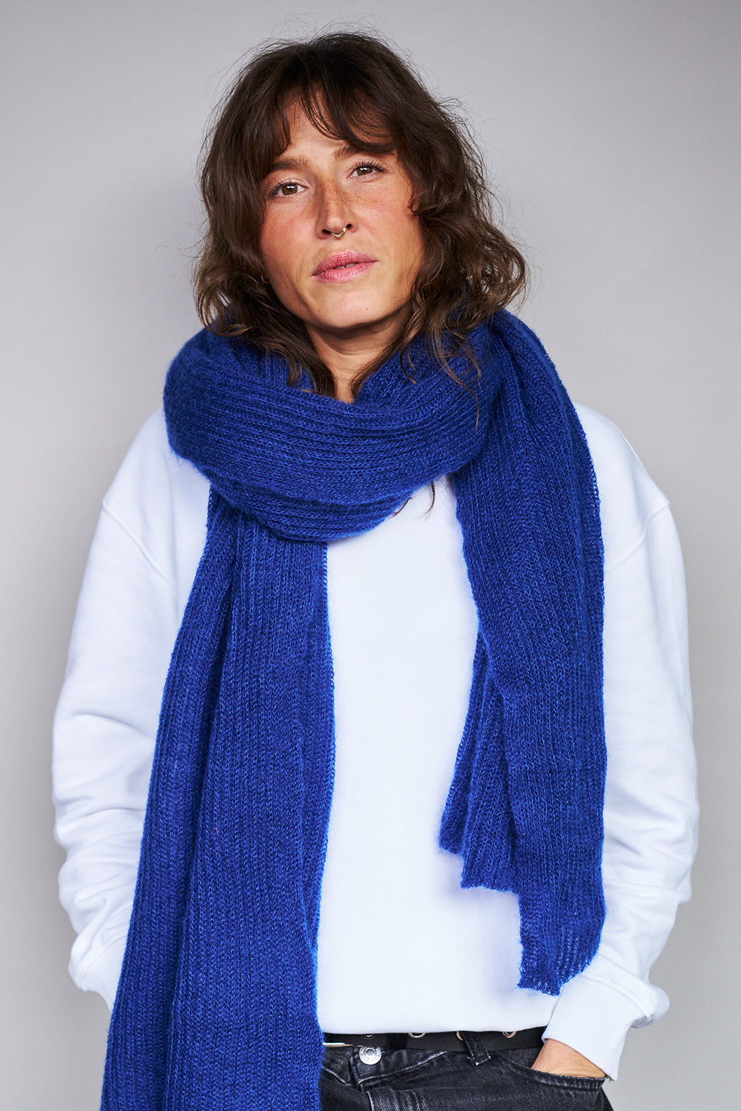 mmies Mohair Scarf Deep Ocean