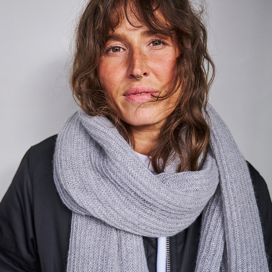 mmies Mohair Scarf Light Grey