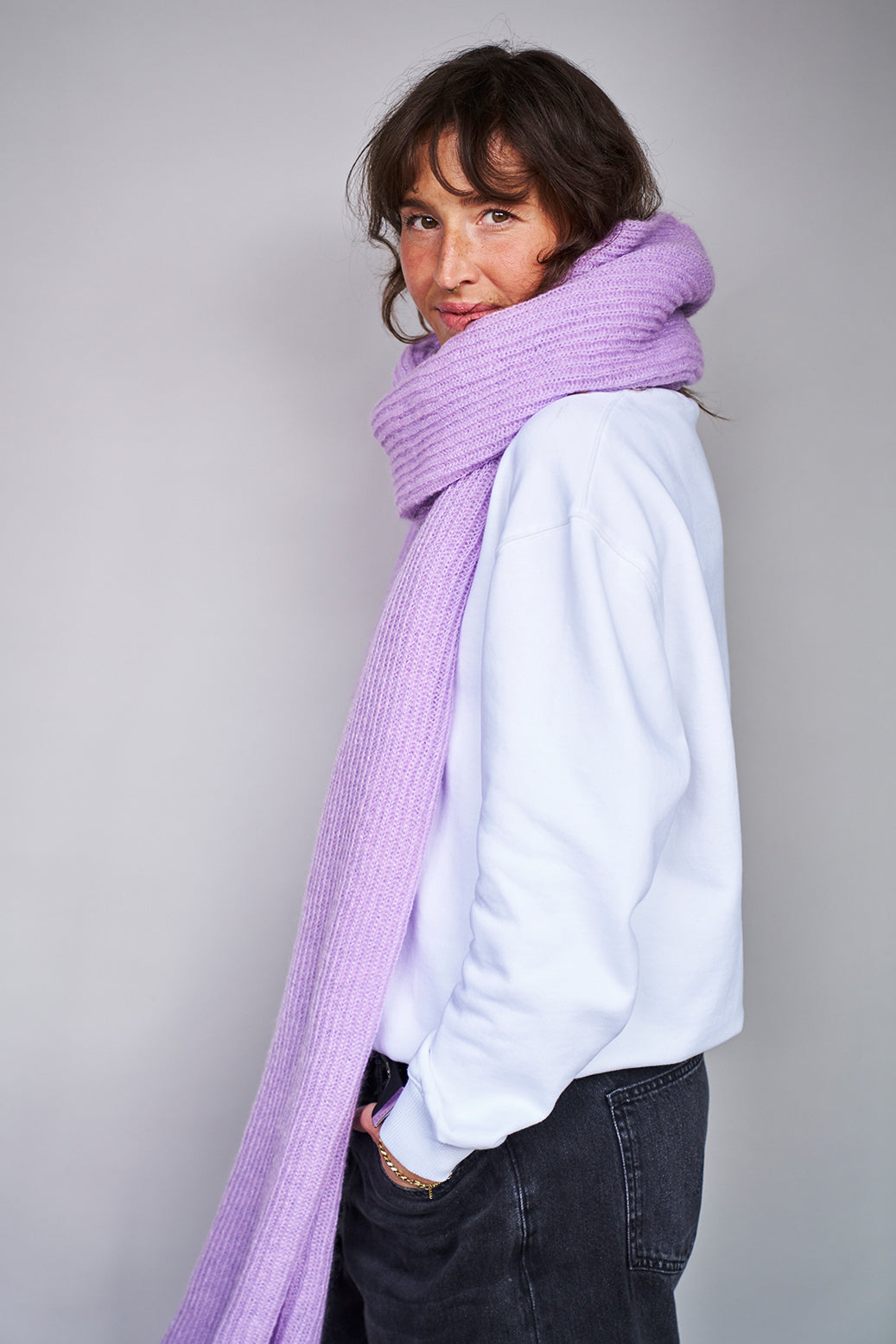 mmies Mohair Scarf Purple