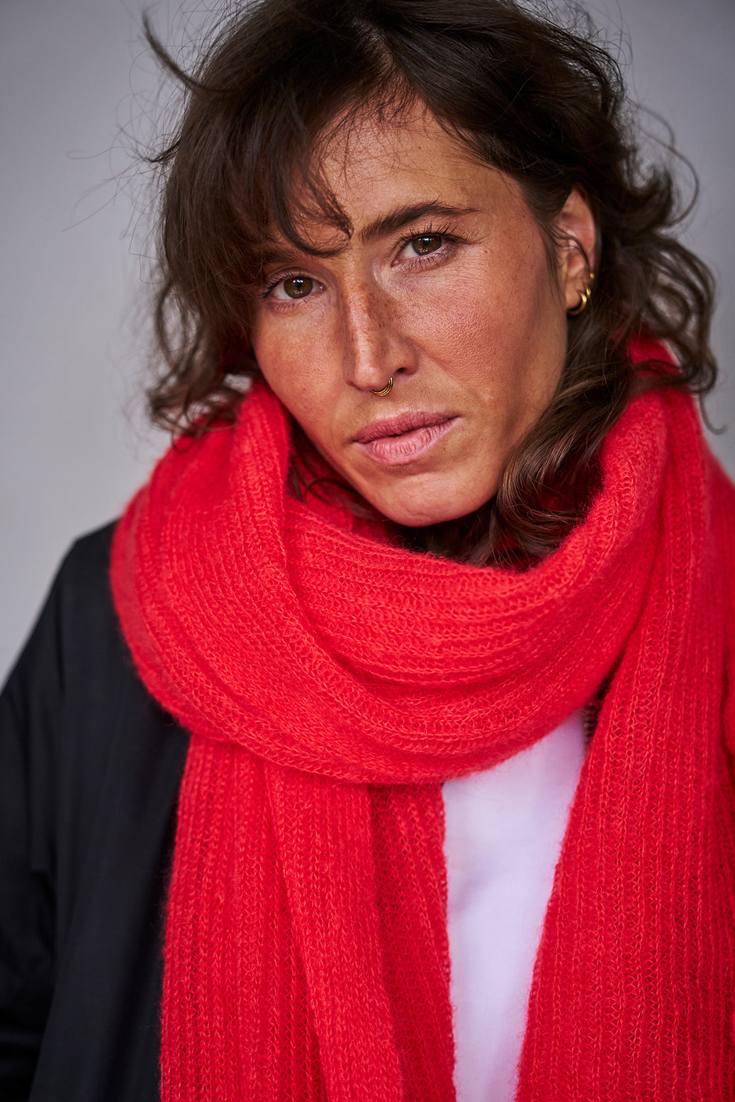 mmies Mohair Scarf Pink-Orange