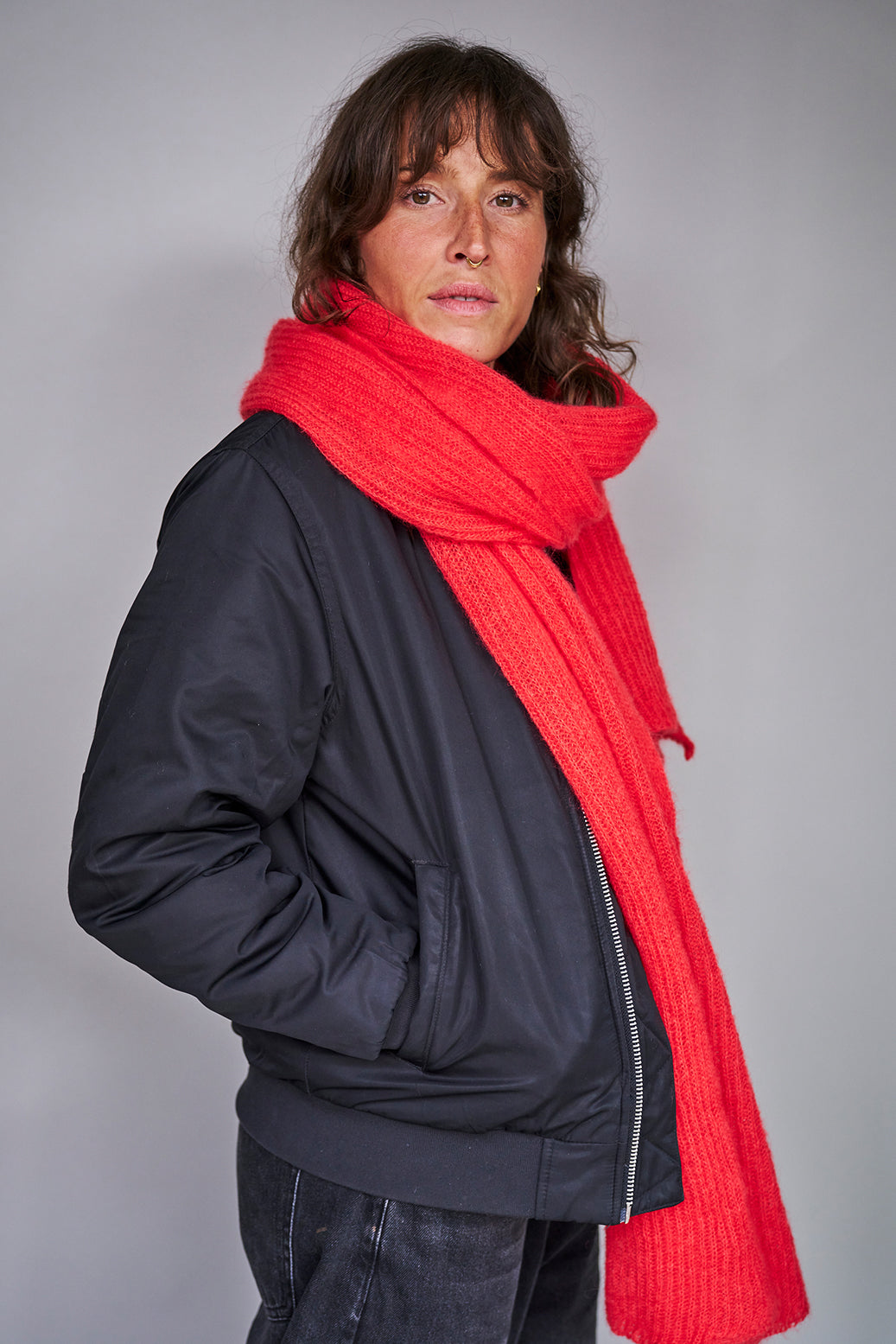 mmies Mohair Scarf Pink-Orange