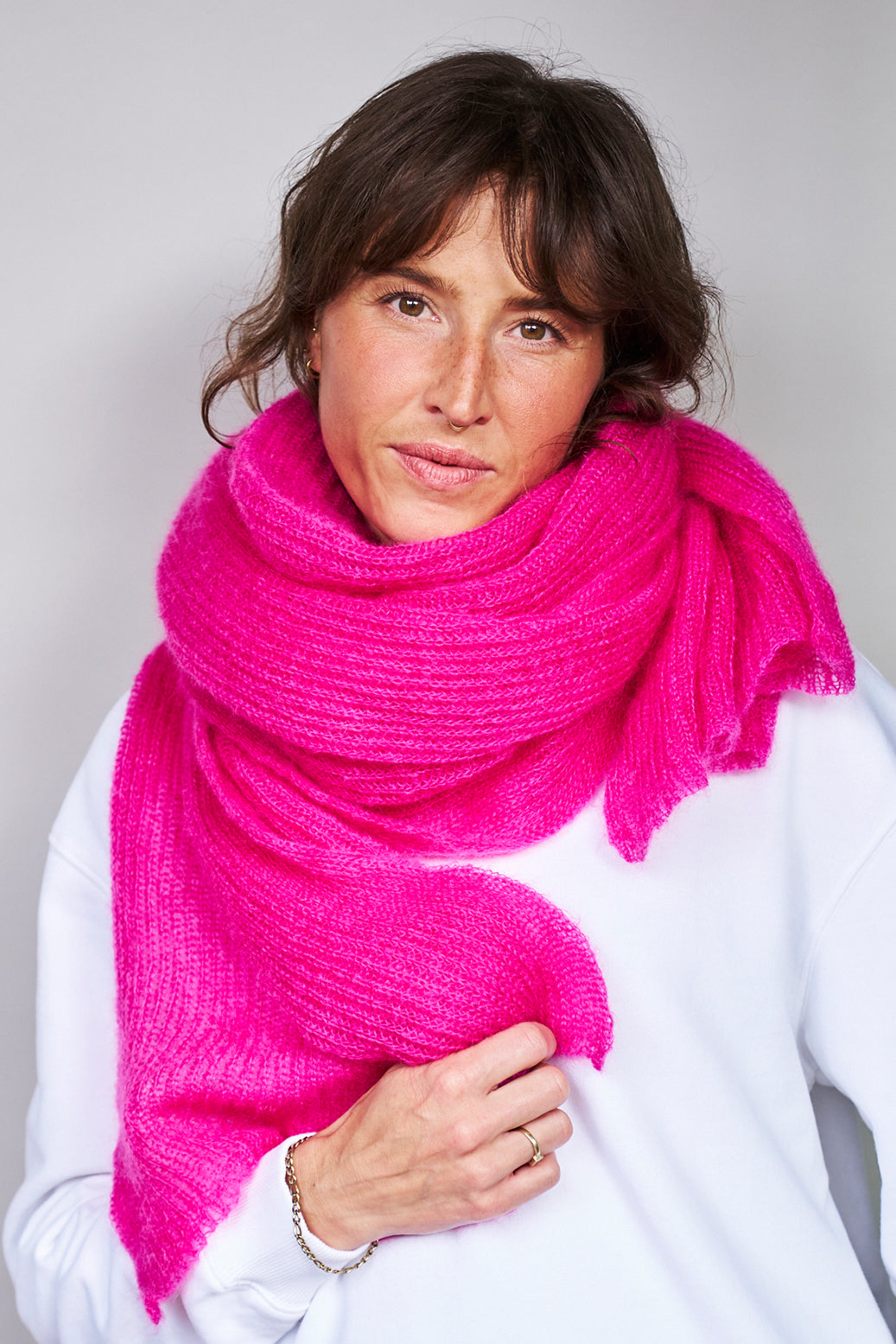 mmies Mohair Scarf Paradise Pink
