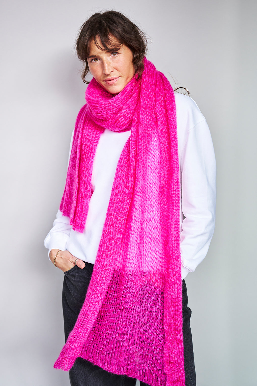 mmies Mohair Scarf Paradise Pink