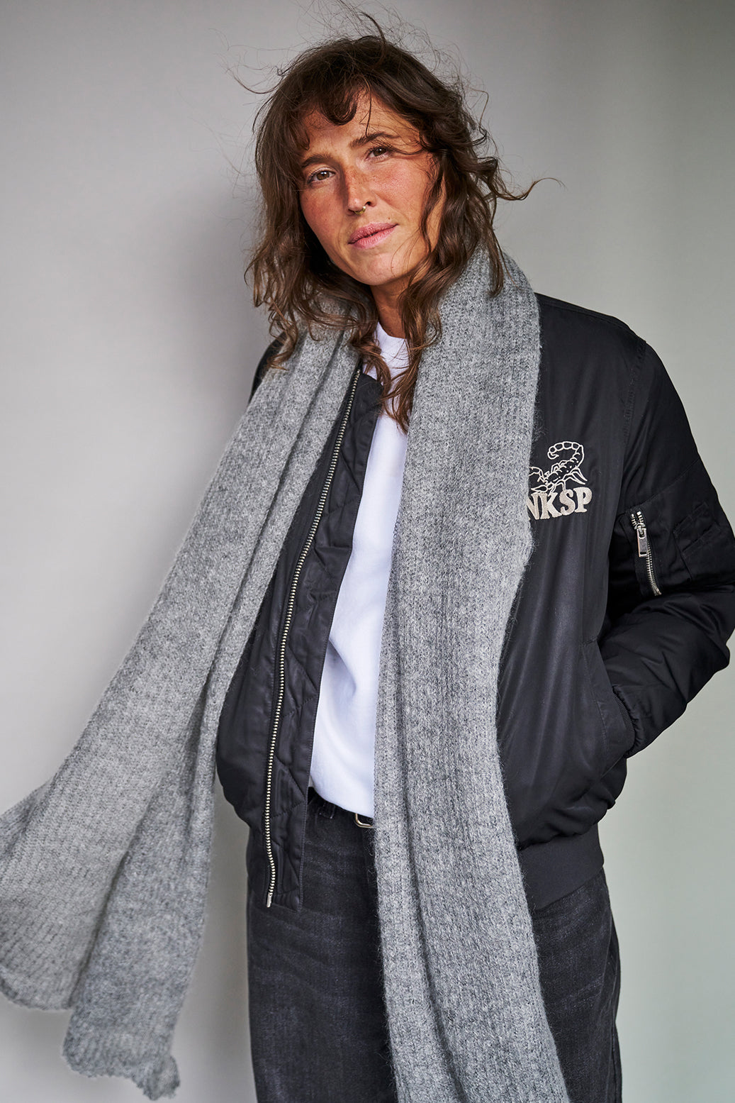 mmies Mohair Scarf Salt & Pepper