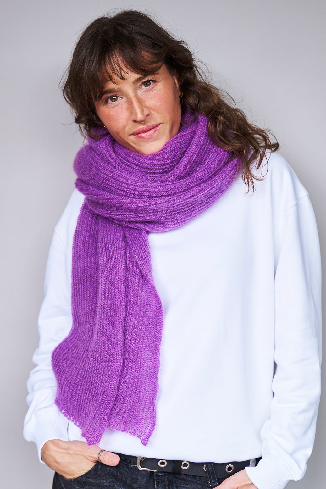 mmies Mohair Scarf Violet
