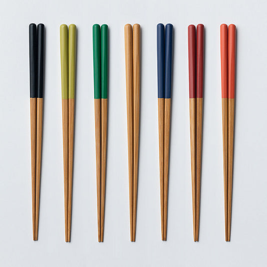 Dünne Essstäbchen in sieben Farben von Yamachiku aus Japan