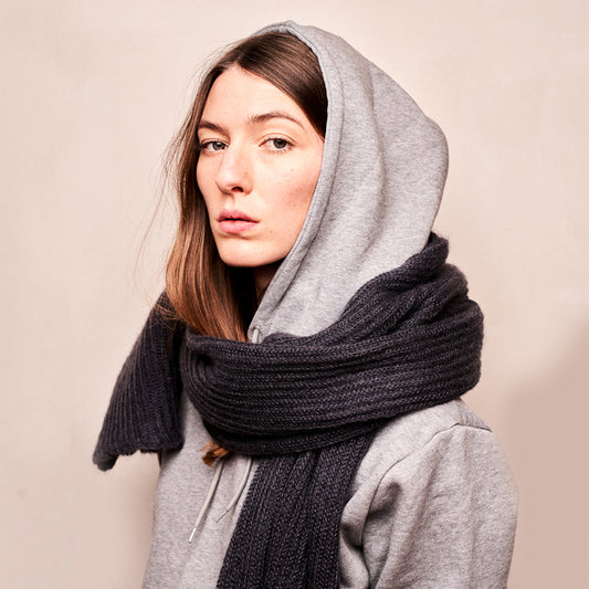 mmies Mohair Scarf Dark Grey
